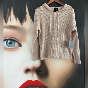 Cynthia Rowley beige knit hoodie sweater